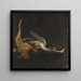 Still life with hare, heron, and other birds - Elias Vonck — framed artwork on a wall