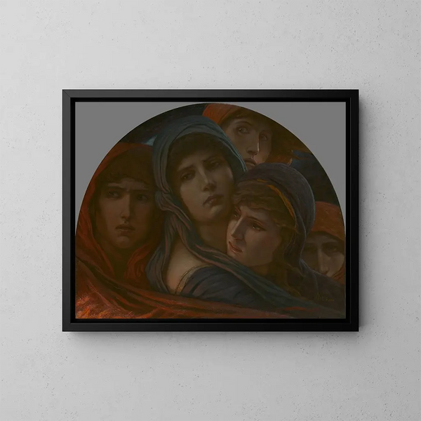Una visión del infierno o el miedo - Elihu Vedder — cuadro enmarcado en la pared