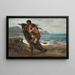 Pescador y sirena - Elihu Vedder — cuadro enmarcado en la pared