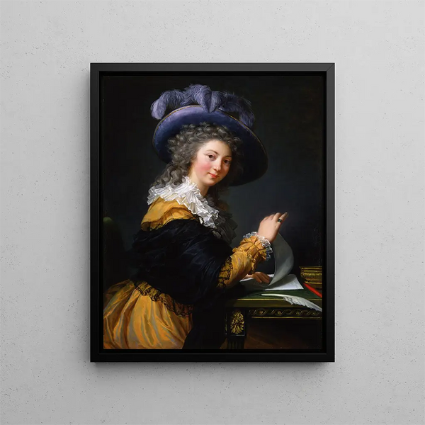 Condesa de Crès Título antiguo de 1963 a 1992 Dama doblando una carta - Elisabeth Louise Vigée Le Brun — cuadro enmarcado en la pared