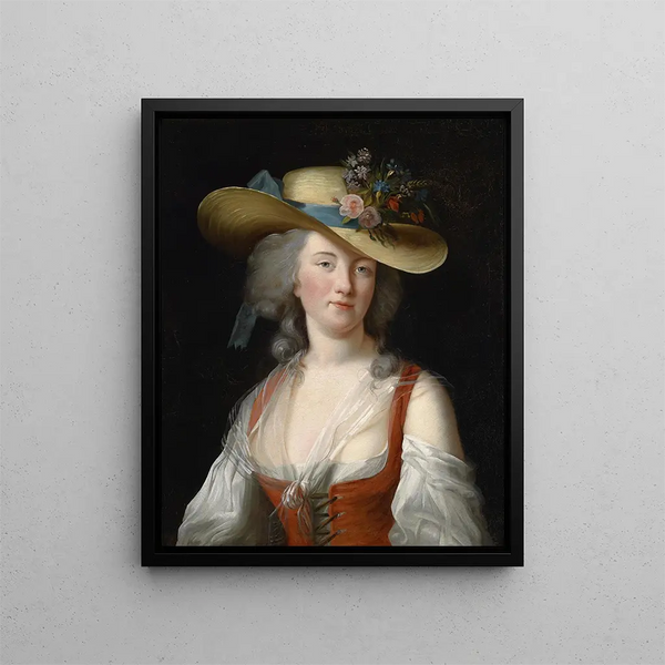 retrato de Anne Catherine Le Preudhomme de Chatenoy, condesa de Verdun - Elisabeth Louise Vigée Le Brun — cuadro enmarcado en la pared