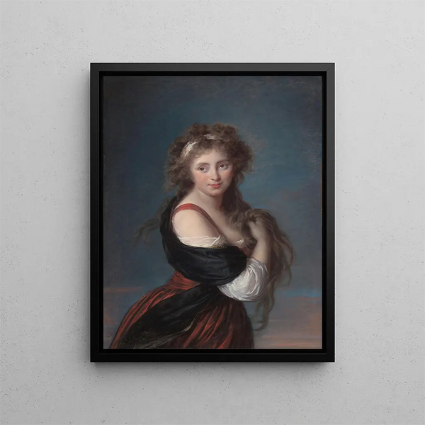 Retrato de Hyacinthe Gabrielle Roland - Elisabeth Louise Vigée Le Brun — cuadro enmarcado en la pared