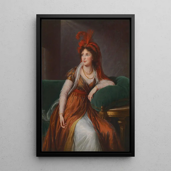 retrato de la princesa Anna Alexandrovna Galitzin - Elisabeth Louise Vigée Le Brun — cuadro enmarcado en la pared