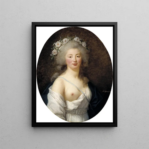 Retrato de una joven en Flore - Elisabeth Louise Vigée Le Brun — cuadro enmarcado en la pared