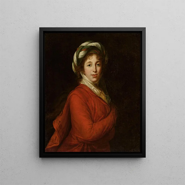 Retrato de una mujer con turbante - Elisabeth Louise Vigée Le Brun — cuadro enmarcado en la pared