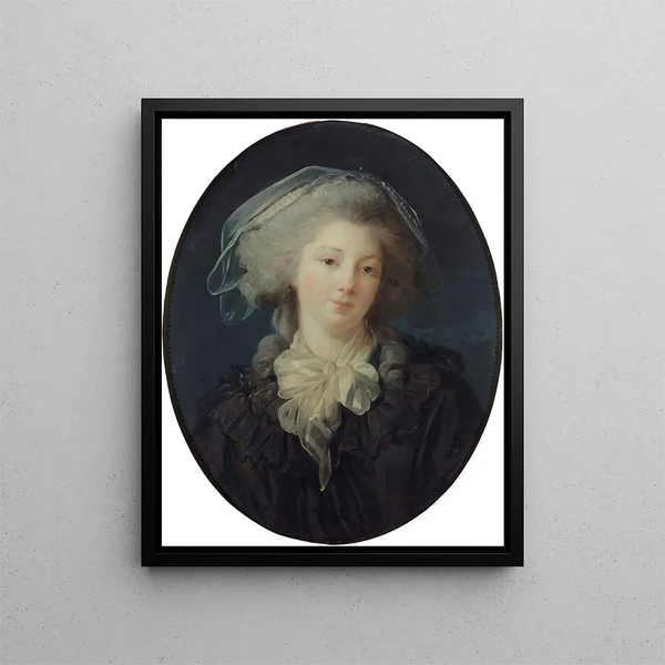 retrato presunto de Charlotte Françoise Bergeret de Norinval - Elisabeth Louise Vigée Le Brun — cuadro enmarcado en la pared