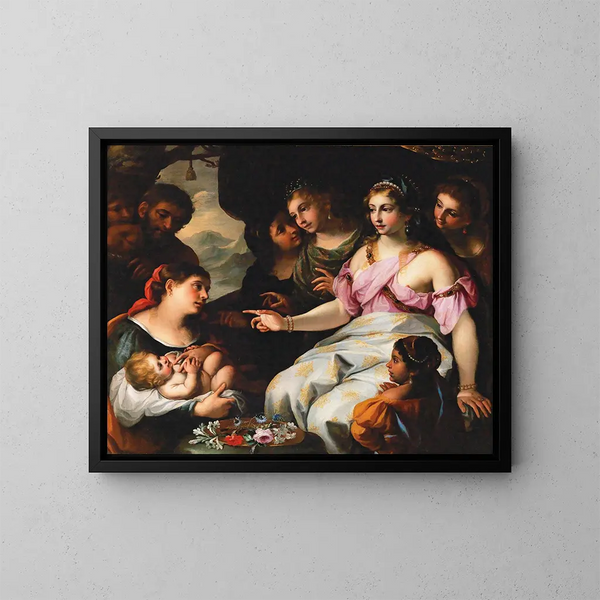 La descubrimiento de Moisés - Elisabetta Sirani — cuadro enmarcado en la pared