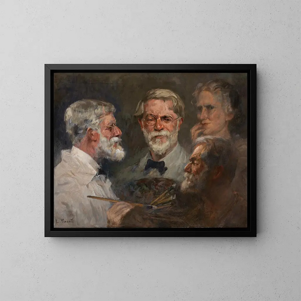 Autorretrato en tres poses - Eliseu Visconti — cuadro enmarcado en la pared