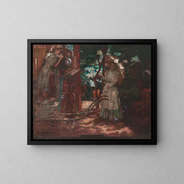 Burbujas de jabón - Eliseu Visconti — cuadro enmarcado en la pared