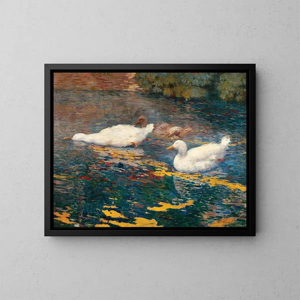 Patos en el lago - Eliseu Visconti — cuadro enmarcado en la pared