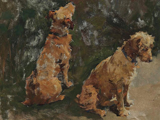 Elizabeth Adela Forbes - Two Terriers Study For the Half Holiday.webp