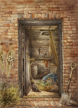 Elizabeth Murray - Brick Wall with Open Door and Shovel.webp