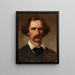 Retrato del pintor Carl Friedrich Lessing - Emanuel Gottlieb Leutze — cuadro enmarcado en la pared