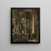 Interior of a Gothic Protestant church with motifs of the old and new church of Amsterdam - Emanuel de Witte — framed artwork on a wall