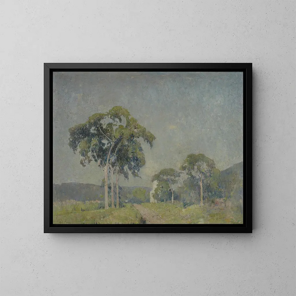 Paisaje con árboles - Emil Carlsen — cuadro enmarcado en la pared