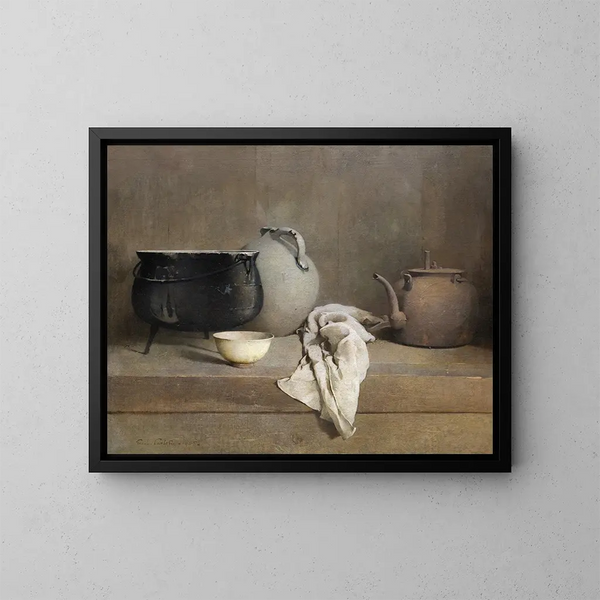 Estudio en gris - Emil Carlsen — cuadro enmarcado en la pared