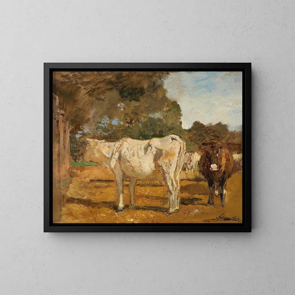 Vacas - Emil Jakob Schindler — cuadro enmarcado en la pared