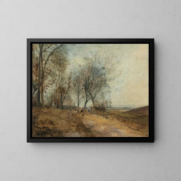 Praderas del Danubio - Emil Jakob Schindler — cuadro enmarcado en la pared