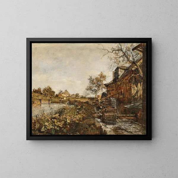 Mühle a Goisern - Emil Jakob Schindler — cuadro enmarcado en la pared
