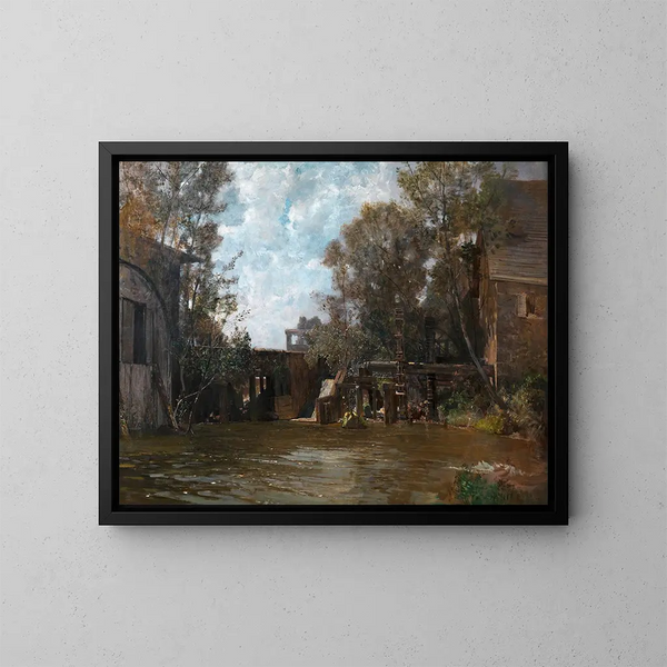 Mühle a Plankenberg - Emil Jakob Schindler — cuadro enmarcado en la pared