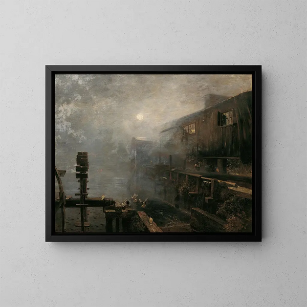 Sgemhle en la niebla matutina - Emil Jakob Schindler — cuadro enmarcado en la pared