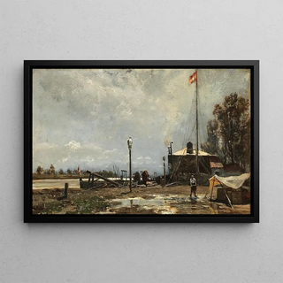 Emil Jakob Schindler - Steamboat Station on the Danube near Kaisermhlen.webp