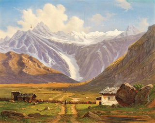 Un alpage con una cabaña alpina - Emil Ludwig Lühr — vista de la obra