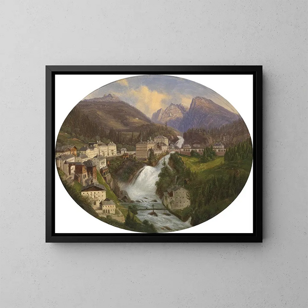 Vista de Bad Gastein - Emil Ludwig Lühr — cuadro enmarcado en la pared