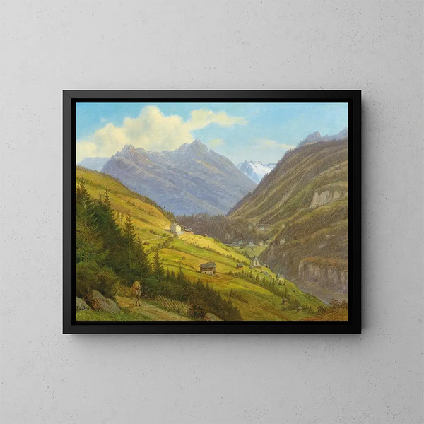Escena del Gasteinertal - Emil Ludwig Lühr — cuadro enmarcado en la pared
