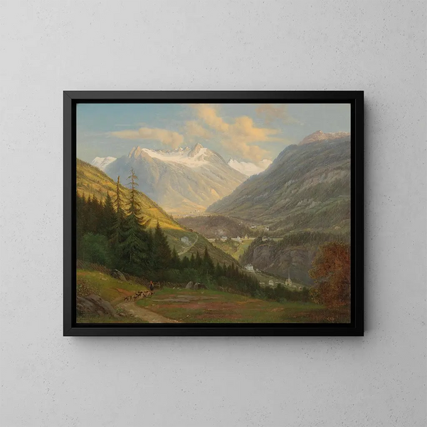 Vista de Bad Gastein - Emil Ludwig Lühr — cuadro enmarcado en la pared