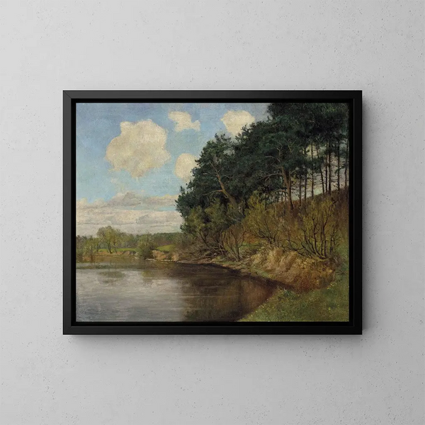 Lago de la vista cerca de Berlín - Emil Orlik — cuadro enmarcado en la pared