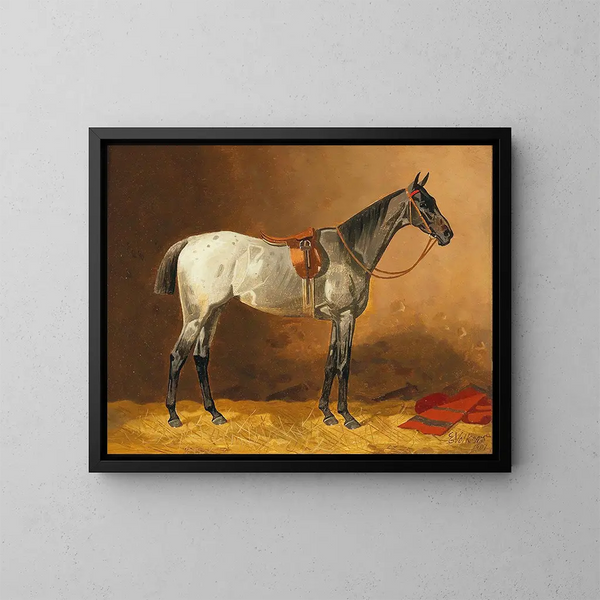 Caballo de silla - Emil Volkers — cuadro enmarcado en la pared