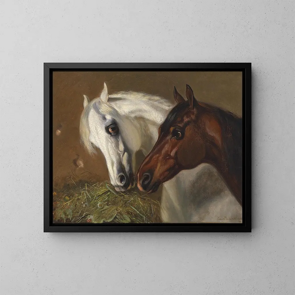 Dos cabezas de caballo - Emil Volkers — cuadro enmarcado en la pared