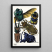 Insectos Pl07 - Émile-Allain Séguy — cuadro enmarcado en la pared