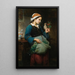 Niña con el pájaro - Émile-Auguste Hublin — cuadro enmarcado en la pared