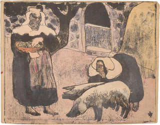breton alimentando a los cerdos - Émile Bernard — vista de la obra