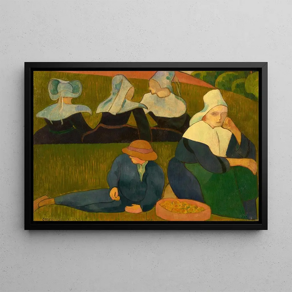 Bretonnerie Bretonnes dans une prairie - Émile Bernard — cuadro enmarcado en la pared