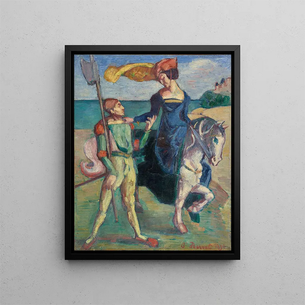 Warrior and Amazon - Émile Bernard — framed artwork on a wall