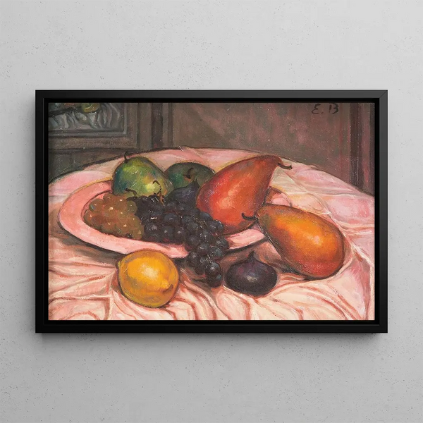 Naturaleza muerta con frutas - Émile Bernard — cuadro enmarcado en la pared
