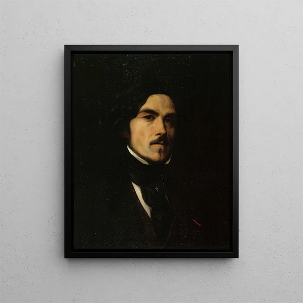 Retrato de Eugène Delacroix 1798-1863 pintor - Émile Champmartin — cuadro enmarcado en la pared