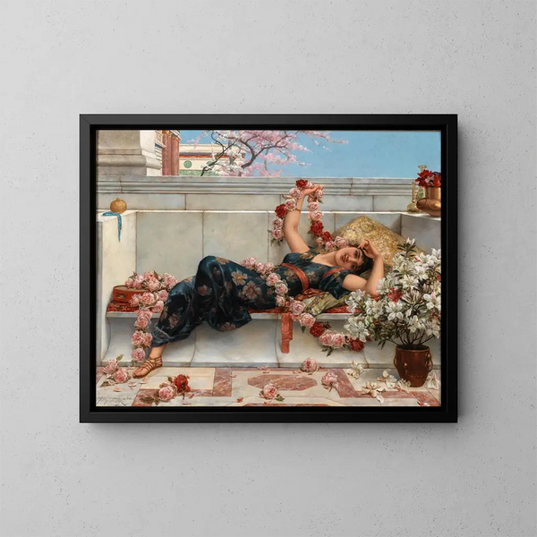 Una odalisca - Émile Eisman-Semenowsky — cuadro enmarcado en la pared