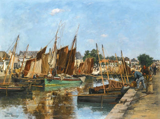 Bateaux au port - Émile Louis Vernier — vista de la obra