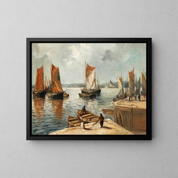 Normandy Port Painting - Émile Othon Friesz — framed artwork on a wall