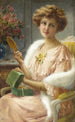 A young woman with a mirror - Émile Vernon — artwork view