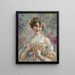 Girl with Roses Émile Vernon - Émile Vernon — framed artwork on a wall