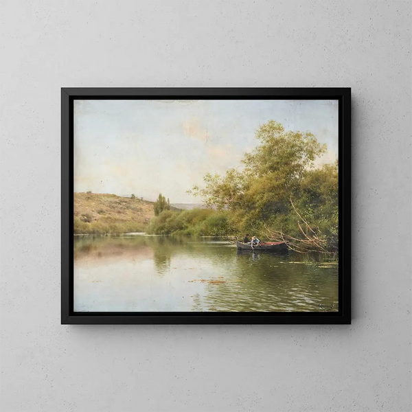 La Rivière aux environs de Santiponce - Emilio Sánchez Perrier — framed artwork on a wall