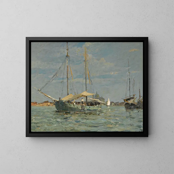 El barco de pesca verde - Emma Ciardi — cuadro enmarcado en la pared