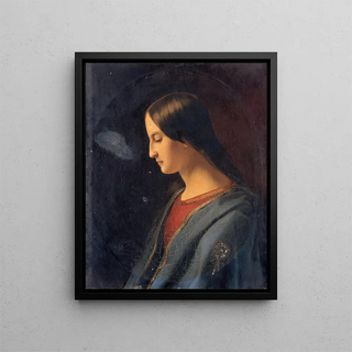 Cabeza de mujer - Emma Leroux de Lincy — cuadro enmarcado en la pared
