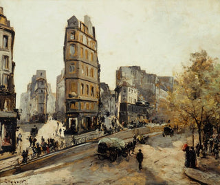 Los calles de la Luna Beauregard y de Clry vistas desde la puerta Saint-Denis - Emmanuel Lansyer — vista de la obra
