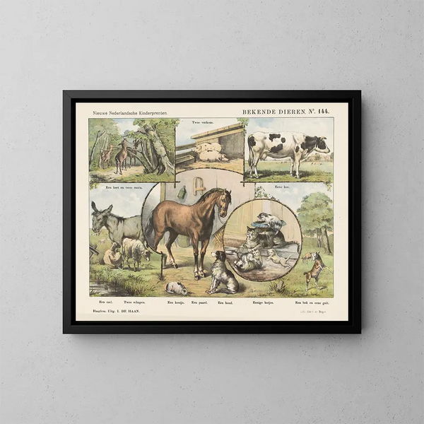 Animales famosos - Emrik Binger — cuadro enmarcado en la pared